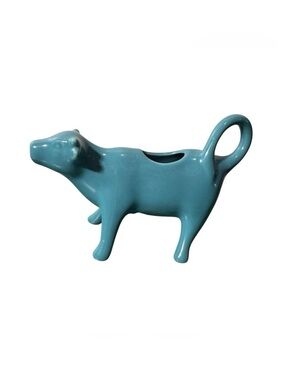 The Pioneer Woman Teal Cow Creamer Flea Market Collection Gibson NEW
